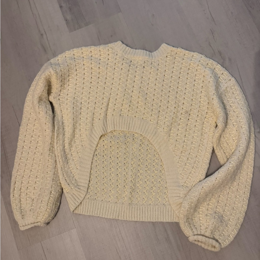 For Love And Lemons Pale Yellow Open Back‎ Sweater - Picture 5 of 7